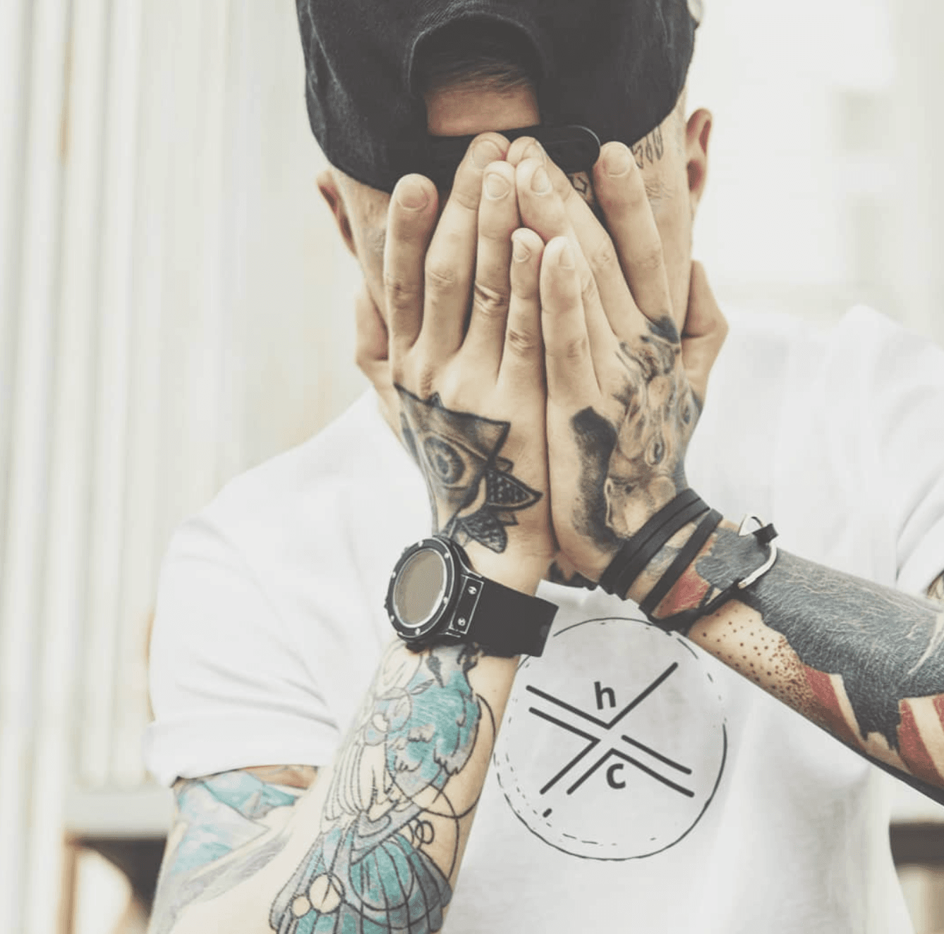 The h x c mark, from the Champion collaboration era.